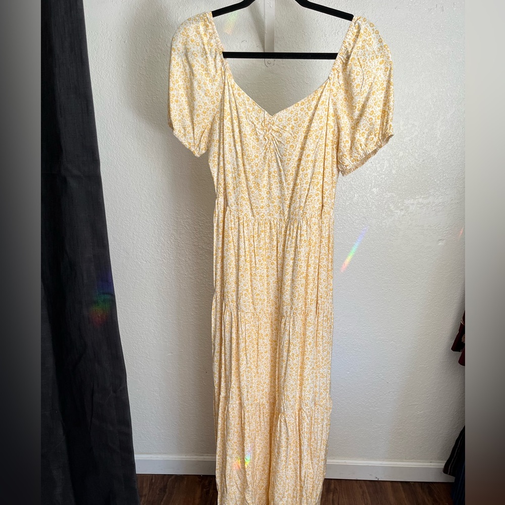 Yellow Brick Road Puff Sleeve Maxi Dress